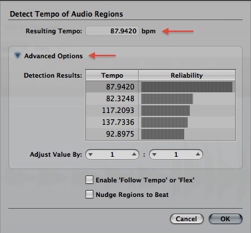 Logic Pro/Express 9: Tips on using Flex editing with audio files that were recorded with no tempo reference